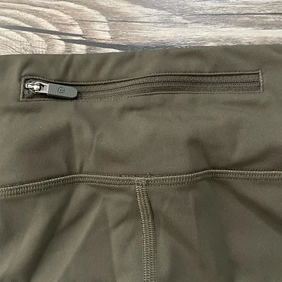 Lululemon Pace Rival Crop Leggings Dark Olive High Rise Size 10 - Picture 4 of 5